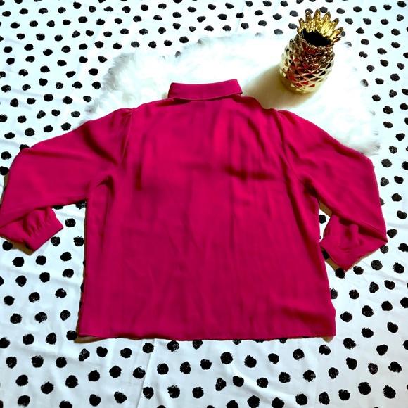 CHAUS 80's Vintage Secretary Blouse Sz 38 18-20 - Picture 8 of 8